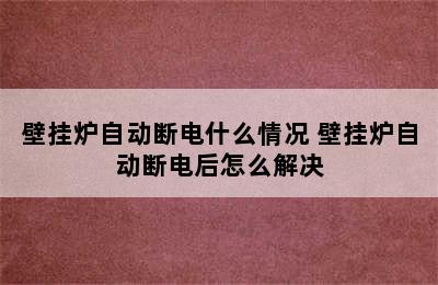 壁挂炉自动断电什么情况 壁挂炉自动断电后怎么解决